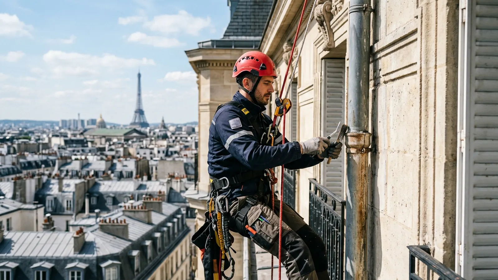 Travaux sur corde dans le Val-d'Oise